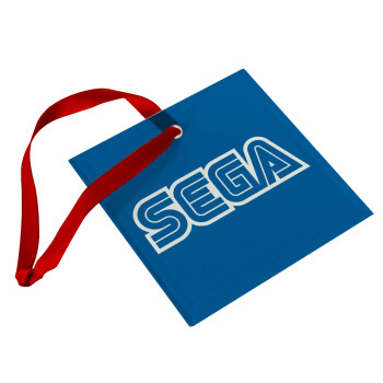 SEGA, Στολίδι Χριστουγεννιάτικο στολίδι γυάλινο τετράγωνο 9x9cm