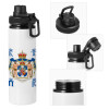 Metal water bottle with safety cap, aluminum 850ml