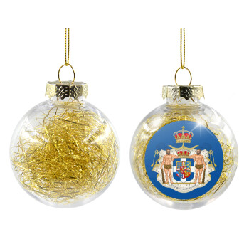 Hellas kingdom, Transparent Christmas tree ball ornament with gold filling 8cm