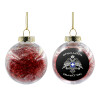 Transparent Christmas tree ball ornament with red filling 8cm