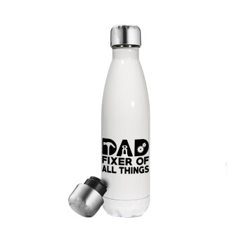 DAD, fixer of all thinks, Metal mug thermos White (Stainless steel), double wall, 500ml