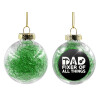 Transparent Christmas tree ball ornament with green filling 8cm