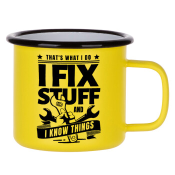 I fix stuff, Metallic enamel MATT Yellow cup 360ml