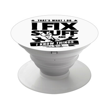 I fix stuff, Phone Holders Stand  White Hand-held Mobile Phone Holder