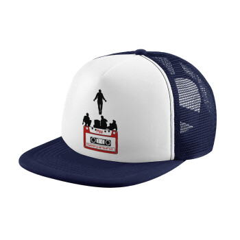 Running up that hill, Stranger Things, Children's Soft Trucker Cap with Dark Blue/White Mesh (POLYESTER, CHILDREN, ONE SIZE)