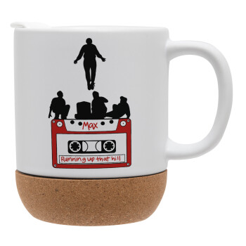 Running up that hill, Stranger Things, Ceramic coffee mug Cork (MAT), 330ml (1pcs)