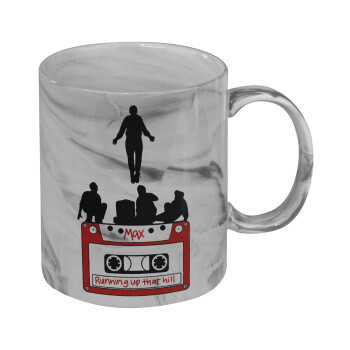 Running up that hill, Stranger Things, Mug ceramic marble style, 330ml