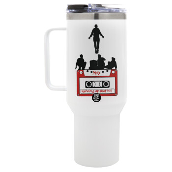 Running up that hill, Stranger Things, Mega Stainless steel Tumbler with lid, double wall 1,2L