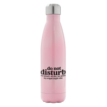 Do not disturb, Metal mug thermos Pink Iridiscent (Stainless steel), double wall, 500ml
