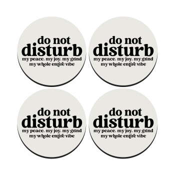 Do not disturb, SET of 4 round wooden coasters (9cm)