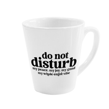 Do not disturb, Κούπα κωνική Latte Λευκή, κεραμική, 300ml