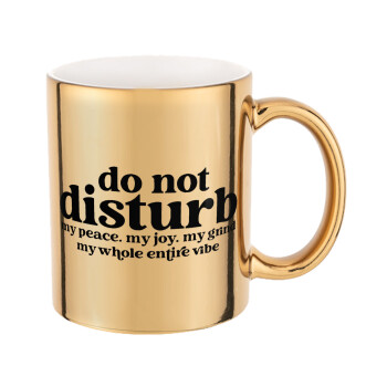 Do not disturb, Mug ceramic, gold mirror, 330ml