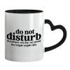 Mug heart black handle, ceramic, 330ml