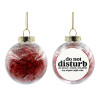 Transparent Christmas tree ball ornament with red filling 8cm