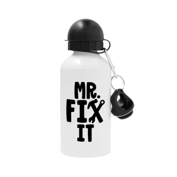 Mr fix it, Metal water bottle, White, aluminum 500ml