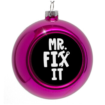 Mr fix it, Purple Christmas tree ornament bauble 8cm