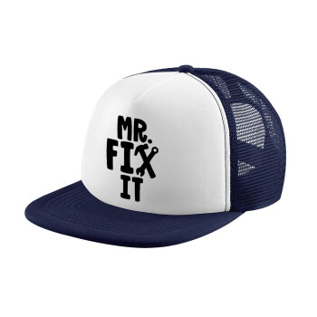 Mr fix it, Καπέλο Ενηλίκων Soft Trucker με Δίχτυ Dark Blue/White (POLYESTER, ΕΝΗΛΙΚΩΝ, UNISEX, ONE SIZE)