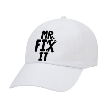 Mr fix it, Καπέλο Ενηλίκων Baseball Λευκό 5-φύλλο (POLYESTER, ΕΝΗΛΙΚΩΝ, UNISEX, ONE SIZE)