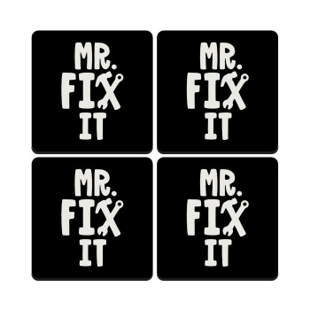 Mr fix it, ΣΕΤ 4 Σουβέρ ξύλινα τετράγωνα (9cm)