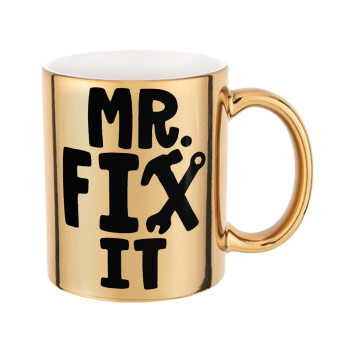Mr fix it, Mug ceramic, gold mirror, 330ml
