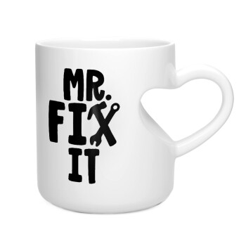 Mr fix it, Κούπα καρδιά λευκή, κεραμική, 330ml