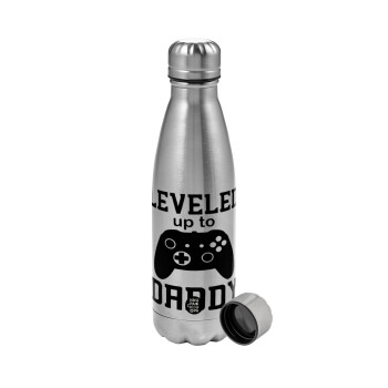 Leveled to Daddy, Metallic water bottle, stainless steel, 750ml