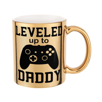 Leveled to Daddy, Mug ceramic, gold mirror, 330ml