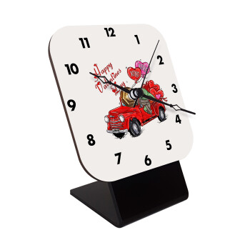 Yoda, happy valentines day (xoxo), Επιτραπέζιο ρολόι ξύλινο με δείκτες (10cm)
