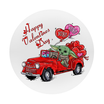 Yoda, happy valentines day (xoxo), Mousepad Round 20cm