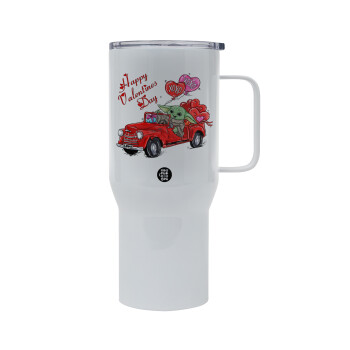 Yoda, happy valentines day (xoxo), Mega Stainless steel Tumbler with lid, double wall 750L