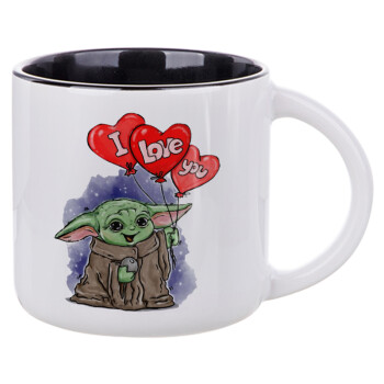 Yoda, i love you, Κούπα κεραμική 400ml Λευκή/Μαύρη