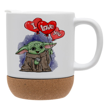 Yoda, i love you, Ceramic coffee mug Cork (MAT), 330ml (1pcs)