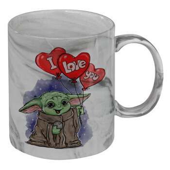 Yoda, i love you, Mug ceramic marble style, 330ml