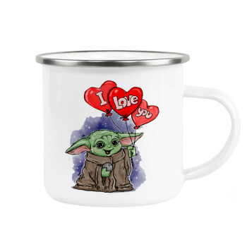 Yoda, i love you, Κούπα Μεταλλική εμαγιέ λευκη 360ml