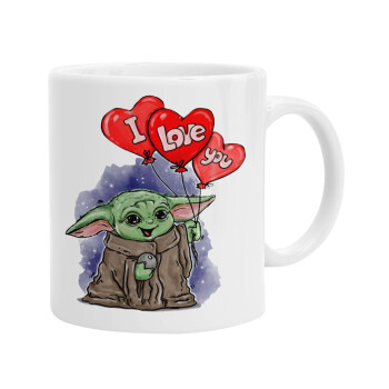 Yoda, i love you, Ceramic coffee mug, 330ml (1pcs)