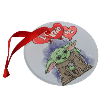 Yoda, i love you, Christmas ornament glass 9cm