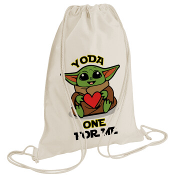 Yoda, one for me , Backpack bag GYMBAG natural (28x40cm)