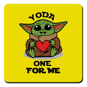 Yoda, one for me , Τετράγωνο μαγνητάκι ξύλινο 9x9cm