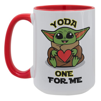 Yoda, one for me , Κούπα Mega 15oz, κεραμική Κόκκινη, 450ml