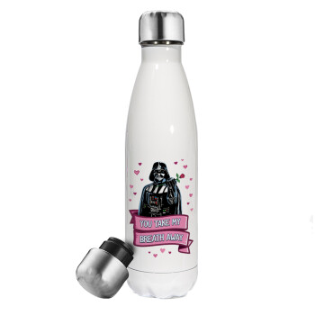 Darth Vader, you take my breath away, Metal mug thermos White (Stainless steel), double wall, 500ml