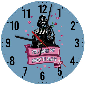 Darth Vader, you take my breath away, Ρολόι τοίχου ξύλινο (30cm)