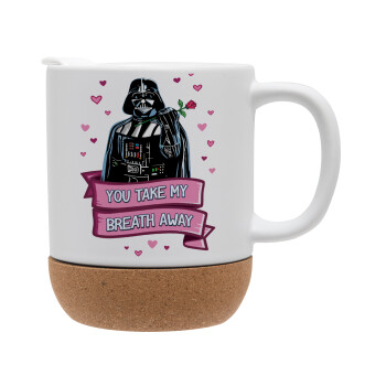 Darth Vader, you take my breath away, Ceramic coffee mug Cork (MAT), 330ml (1pcs)