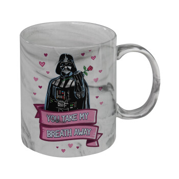 Darth Vader, you take my breath away, Mug ceramic marble style, 330ml