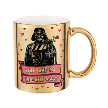Darth Vader, you take my breath away, Mug ceramic, gold mirror, 330ml