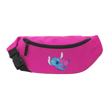 Lilo & Stitch hugs and hearts, Unisex waist bag (banana) in PINK color with 2 pockets