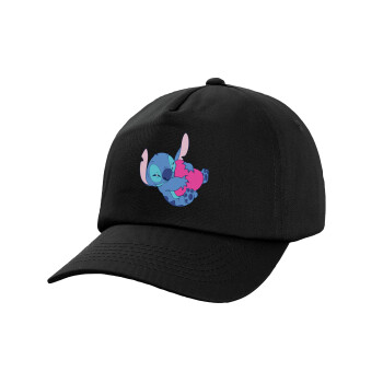 Lilo & Stitch hugs and hearts, Child's Baseball Cap, 100% Cotton, Black