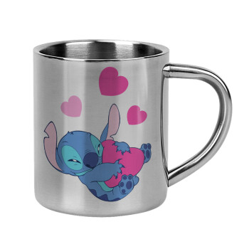 Lilo & Stitch hugs and hearts, Mug Stainless steel double wall 300ml