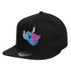 Children's Flat Snapback Hat, Black (100% COTTON, CHILD, UNISEX, ONE SIZE)