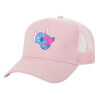 Adult Structured Trucker Hat, with Mesh, PINK (100% COTTON, ADULT, UNISEX, ONE SIZE)