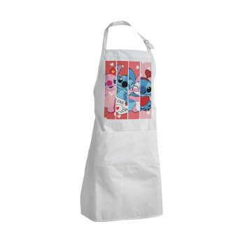 Lilo & Stitch Love, Adult Chef Apron (with sliders and 2 pockets)